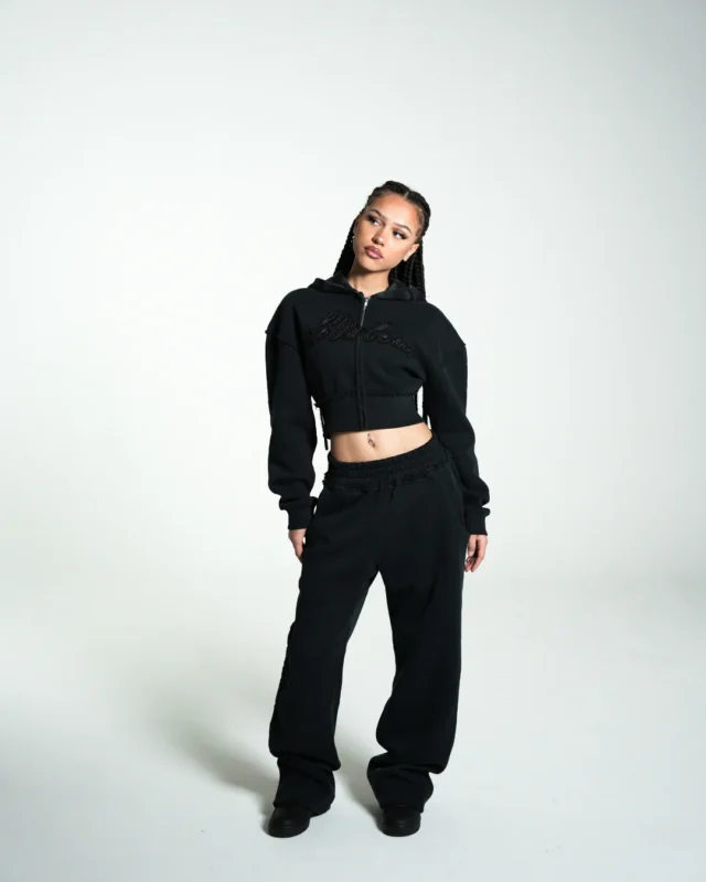 Female Zipper Black Levoleur Tracksuit