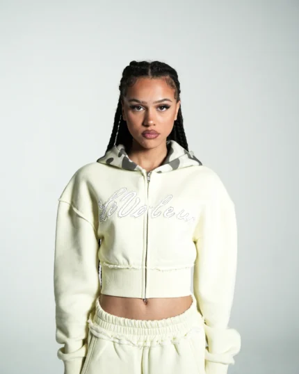 Levoleur Female Zipper Butter Yellow Hoodie