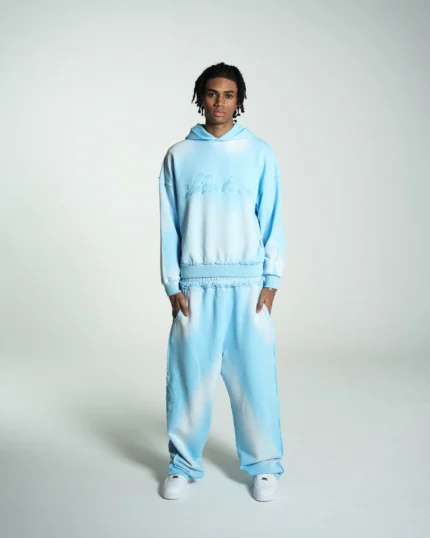 UNISEX Pants Washed Blue Tracksuit